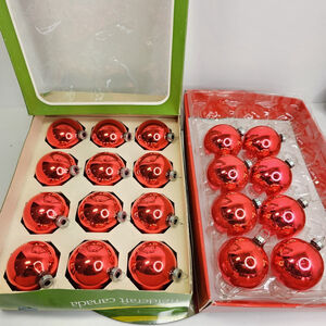 Vintage Glass Christmas Ornaments Balls Baubles Red Set Of 20 Fieldcraft Eatons